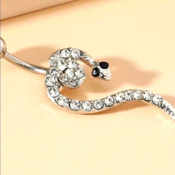 Crystal Snake Belly Button Ring - Picture 1 of 4